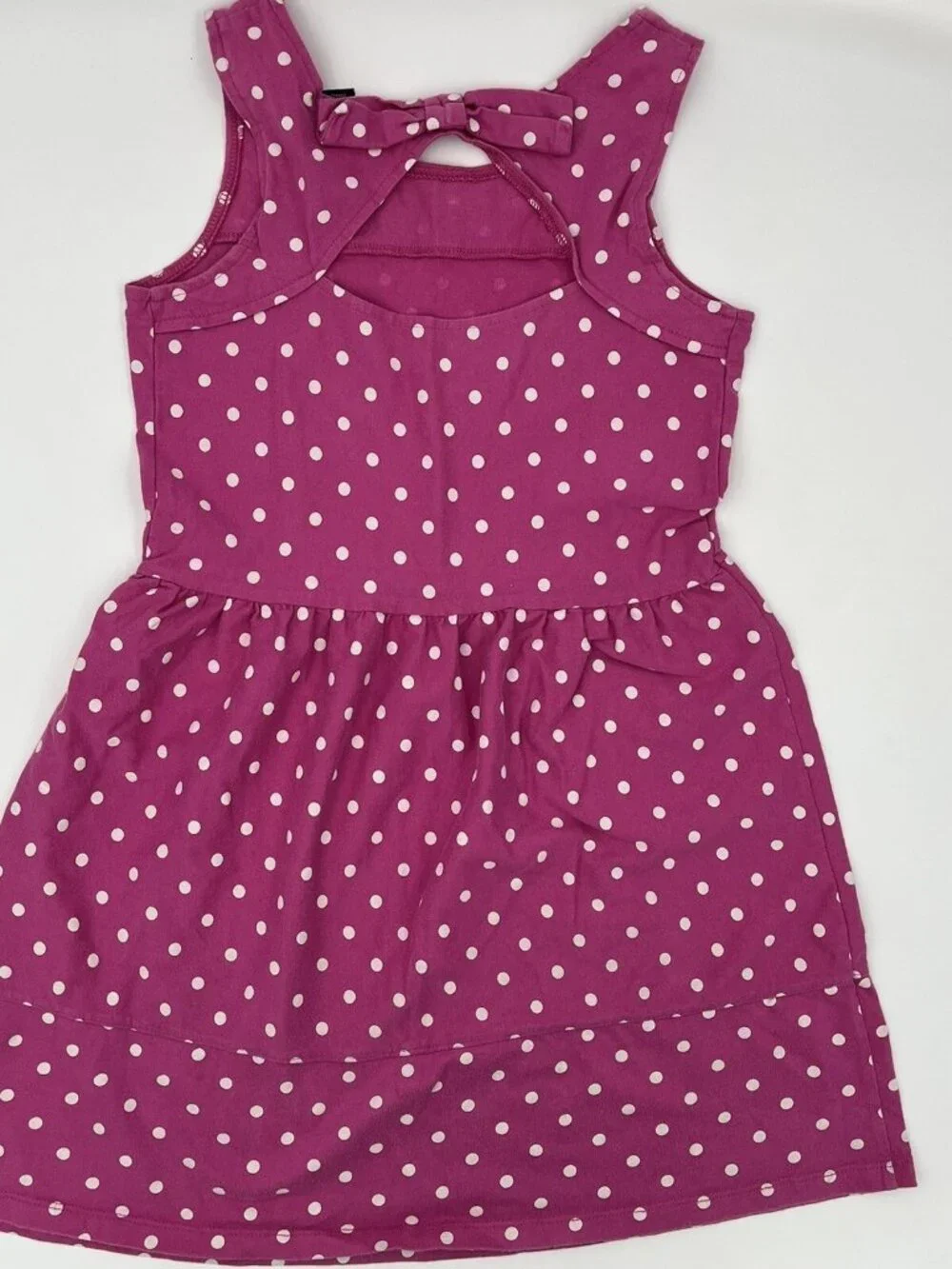 Gap Kids Pink Polka Dot Tank Top Dress Size Large Bow